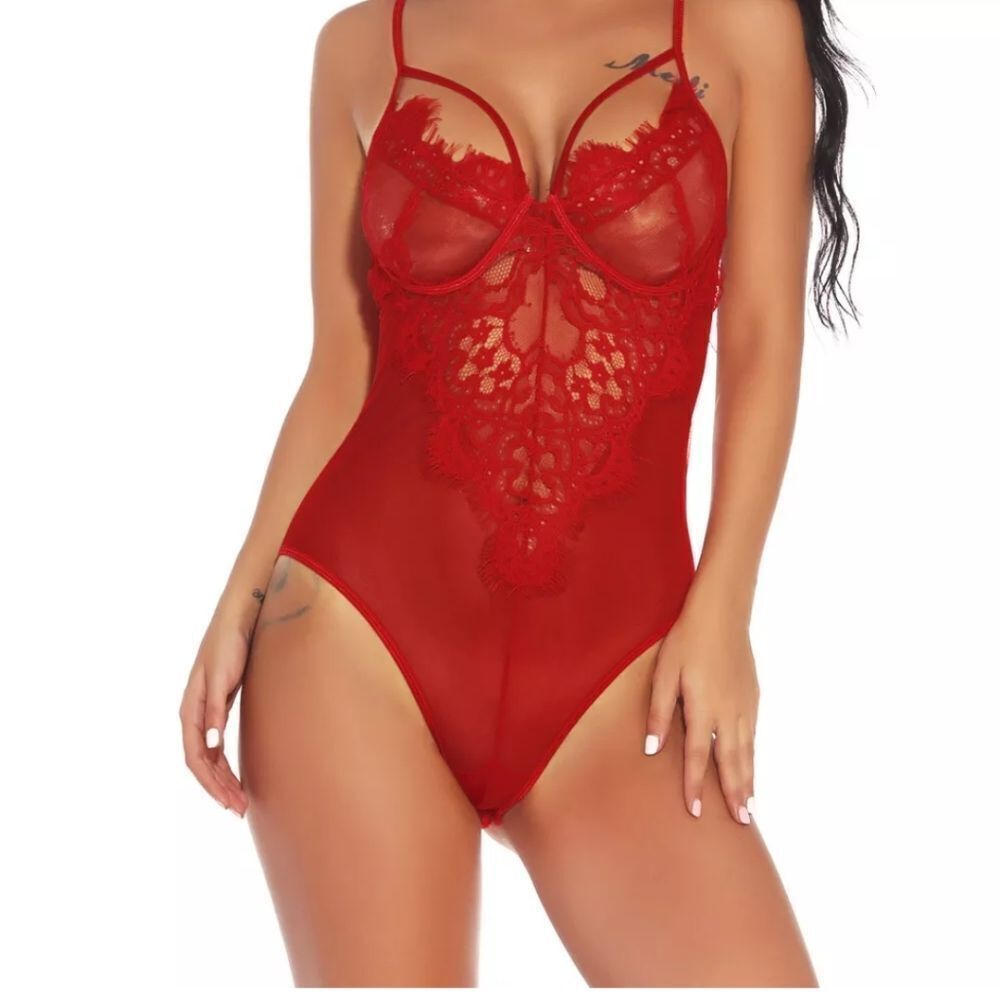Sexy Lace Lingerie Babydoll Women's Sleepwear Body
